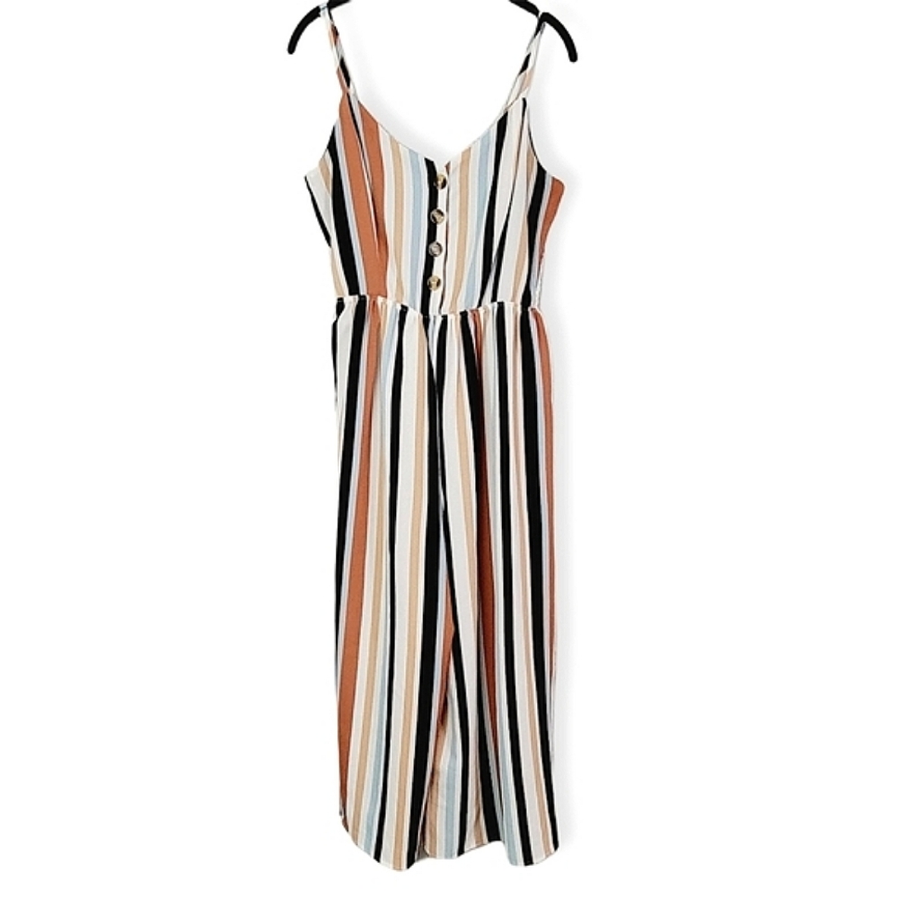 Striped jumpsuit size large